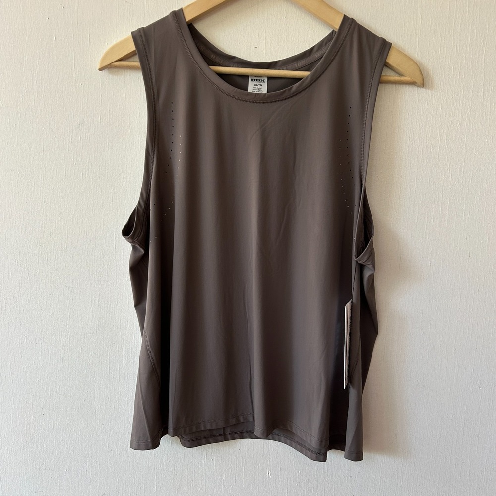 RBX Athletic Tank Top Womens XL Gray Brown NWT Activewear Workout Top Athleisure